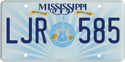 MS license plate LJR585