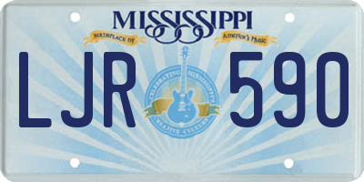 MS license plate LJR590