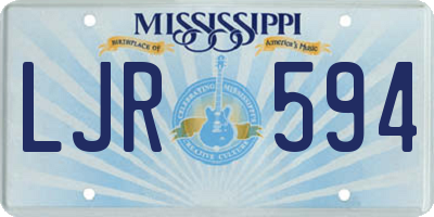 MS license plate LJR594