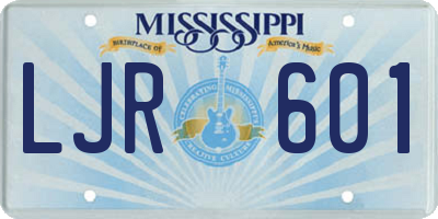 MS license plate LJR601