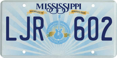 MS license plate LJR602
