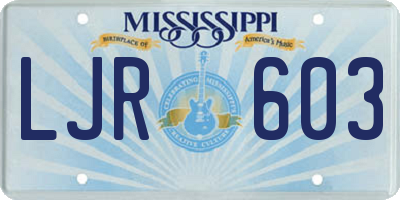MS license plate LJR603