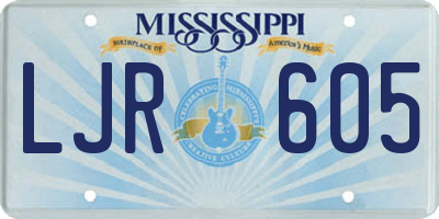 MS license plate LJR605