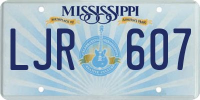 MS license plate LJR607