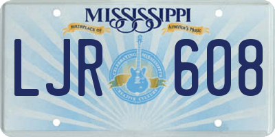 MS license plate LJR608