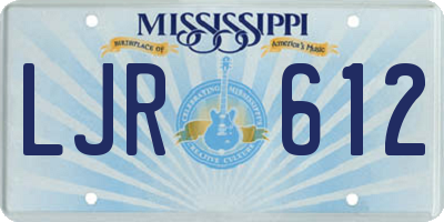 MS license plate LJR612