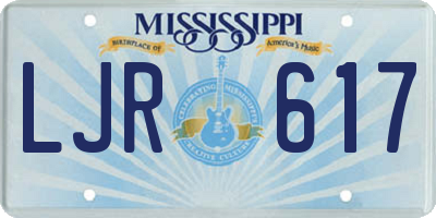 MS license plate LJR617