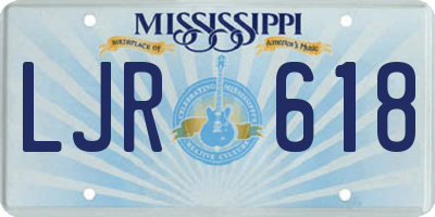 MS license plate LJR618
