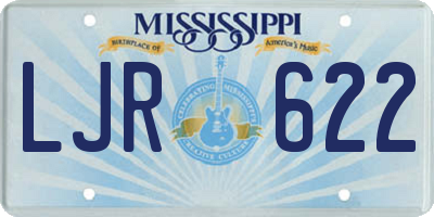 MS license plate LJR622