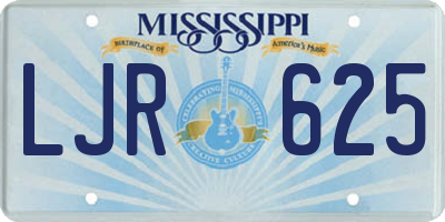 MS license plate LJR625