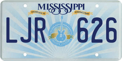 MS license plate LJR626