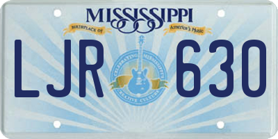 MS license plate LJR630
