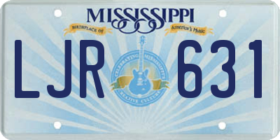 MS license plate LJR631