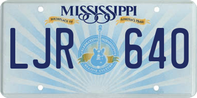 MS license plate LJR640