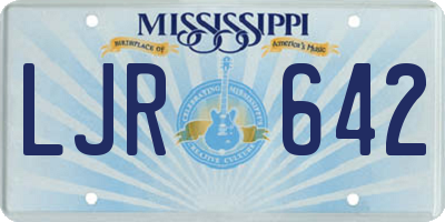MS license plate LJR642