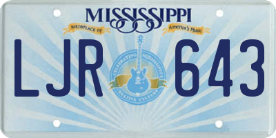 MS license plate LJR643