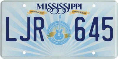 MS license plate LJR645