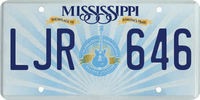 MS license plate LJR646