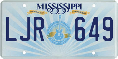 MS license plate LJR649