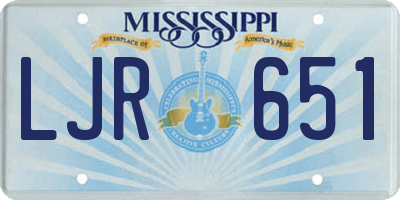MS license plate LJR651