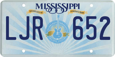 MS license plate LJR652