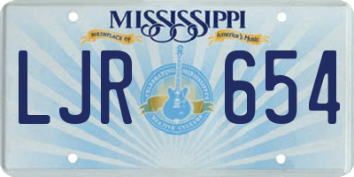 MS license plate LJR654