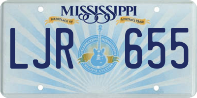 MS license plate LJR655