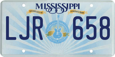 MS license plate LJR658