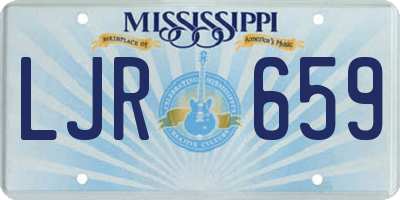 MS license plate LJR659
