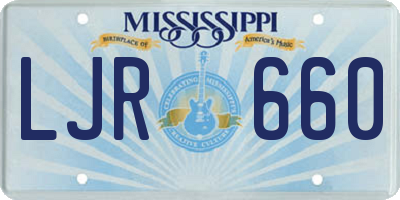 MS license plate LJR660