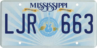 MS license plate LJR663
