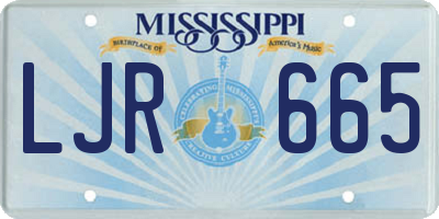 MS license plate LJR665
