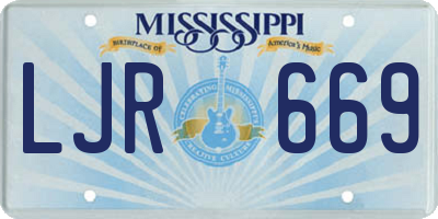 MS license plate LJR669