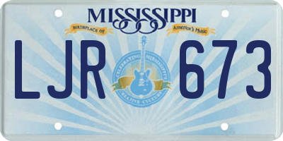 MS license plate LJR673