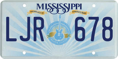 MS license plate LJR678