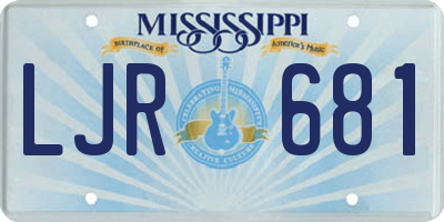 MS license plate LJR681