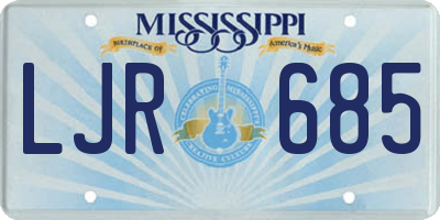 MS license plate LJR685
