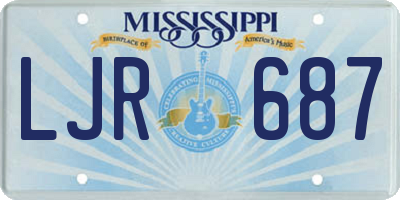 MS license plate LJR687