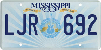MS license plate LJR692