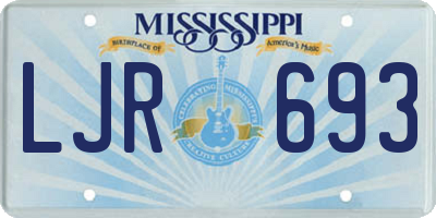 MS license plate LJR693