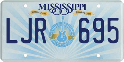 MS license plate LJR695
