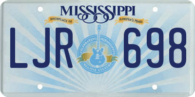 MS license plate LJR698