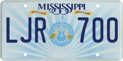 MS license plate LJR700