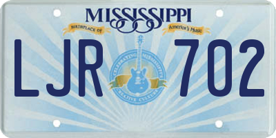 MS license plate LJR702