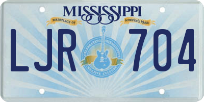 MS license plate LJR704