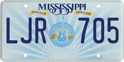 MS license plate LJR705