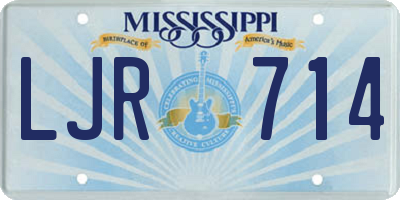 MS license plate LJR714