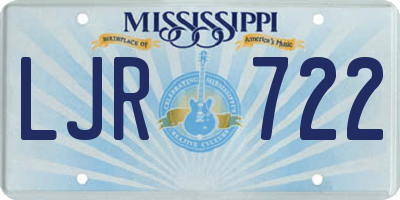 MS license plate LJR722