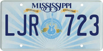 MS license plate LJR723