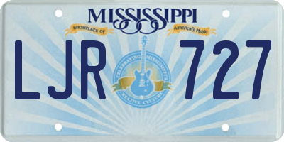 MS license plate LJR727
